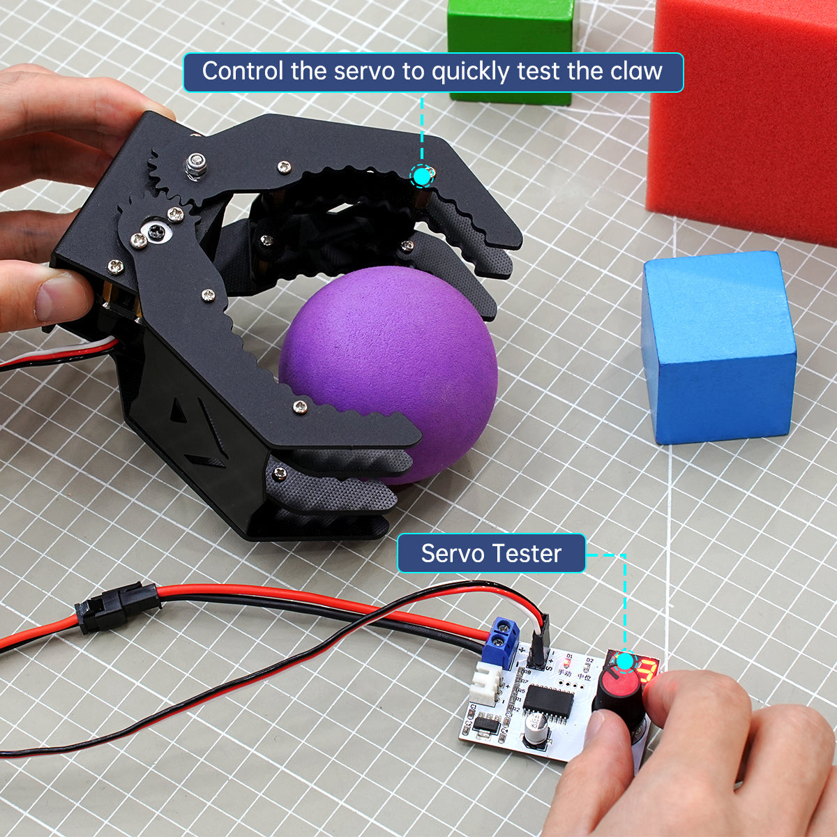 Black Metal Mechanical Gripper for Robot DIY